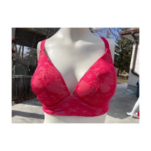 Victoria's Secret Body By V Bra Lightly Lined Plunge 36DD Pink - Picture 1 of 12
